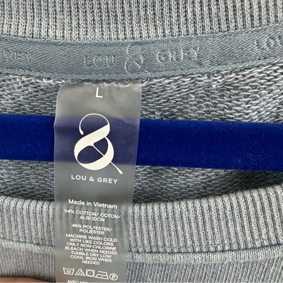 Lou & Grey Washed Cozy Cotton Dolman Sweatshirt in Blue 752068 Size Large - Picture 10 of 10